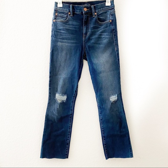 Level 99 Denim - Level 99 | Classic 5PKT High Rise Straight Crop Dark Wash Jeans Size 25